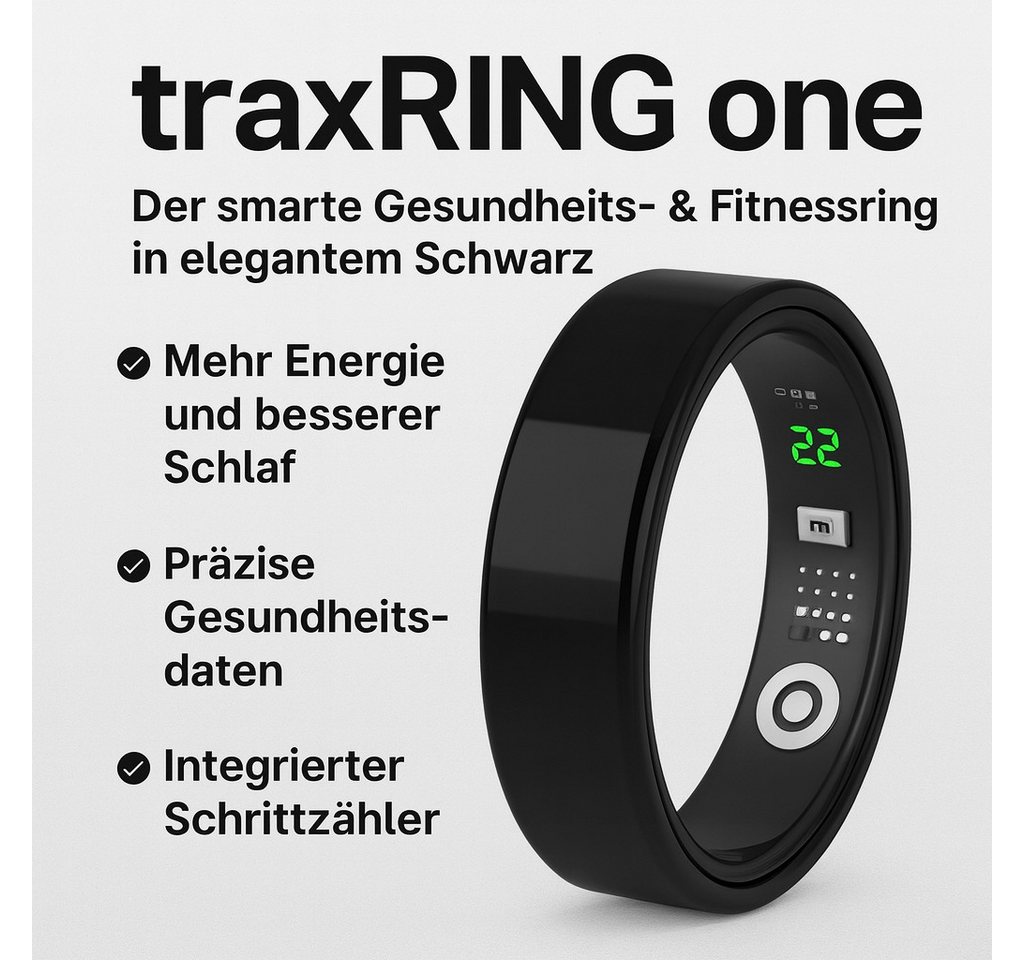 NikuTRAX Fitness-Tracker traxRING one – Smarter Gesundheitsring in Schwarz Bild 3