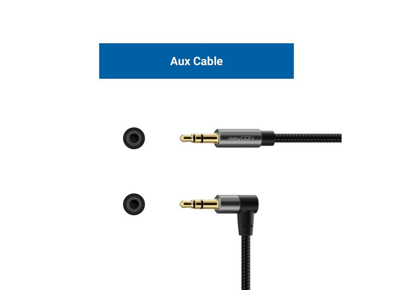 deleyCON deleyCON 7,5m Audio Kabel 3,5mm Klinke Stereo Baumwollkabel Audio-Kabel Bild 2