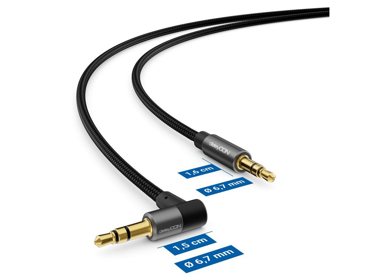 deleyCON deleyCON 7,5m Audio Kabel 3,5mm Klinke Stereo Baumwollkabel Audio-Kabel Bild 5