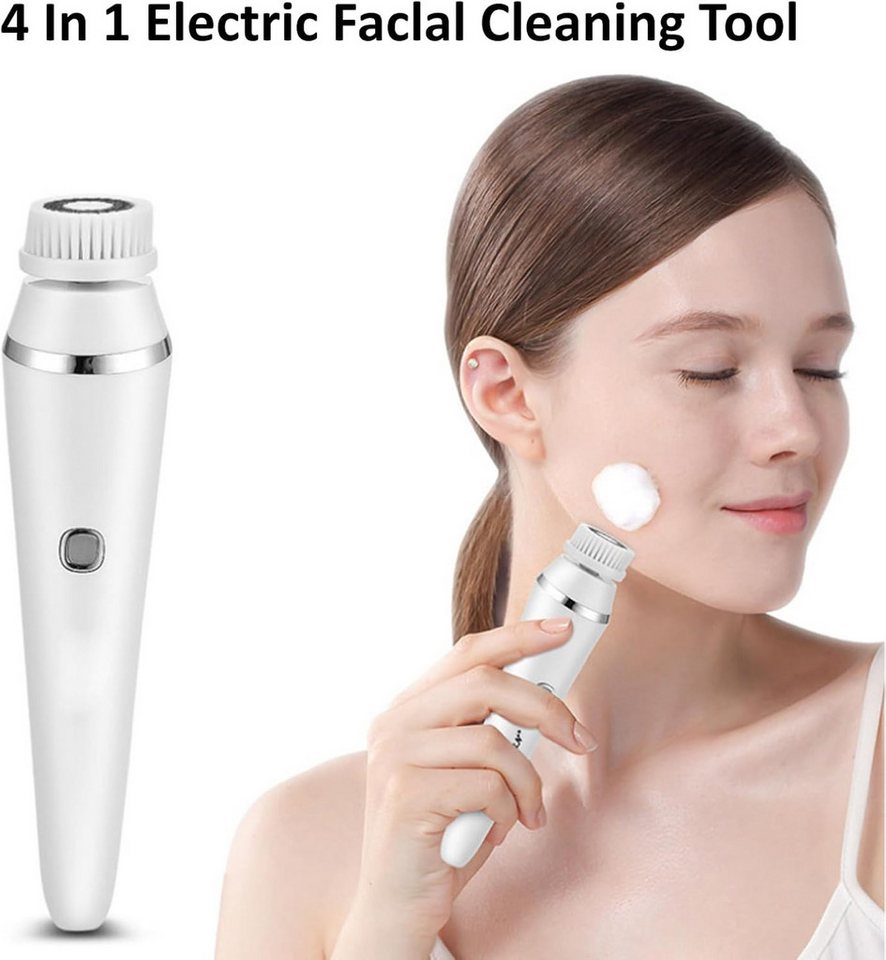 Tenlamp Elektrische Gesichtsreinigungsbürste 4-in-1-Gesichtsreinigungsbürste mit elektrischer Stromversorgung, 5, 5-tlg., Peelingbürste und Gesichtsmassagegerät, Haut-SPA-Set, Peelingbürste & Gesichtsmassagegerät, wiederaufladbar & wasserdicht Bild 3