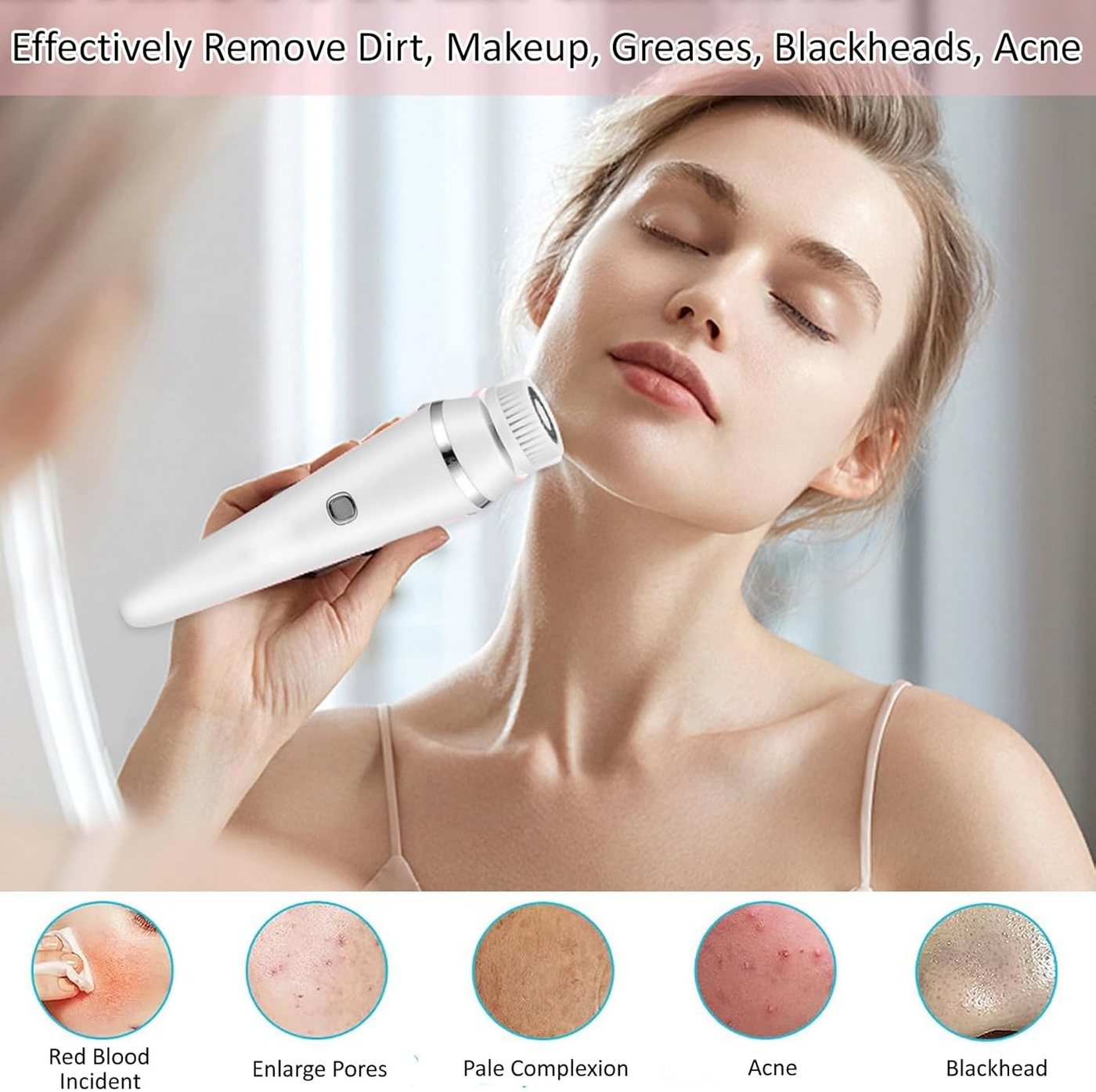 Tenlamp Elektrische Gesichtsreinigungsbürste 4-in-1-Gesichtsreinigungsbürste mit elektrischer Stromversorgung, 5, 5-tlg., Peelingbürste und Gesichtsmassagegerät, Haut-SPA-Set, Peelingbürste & Gesichtsmassagegerät, wiederaufladbar & wasserdicht Bild 5