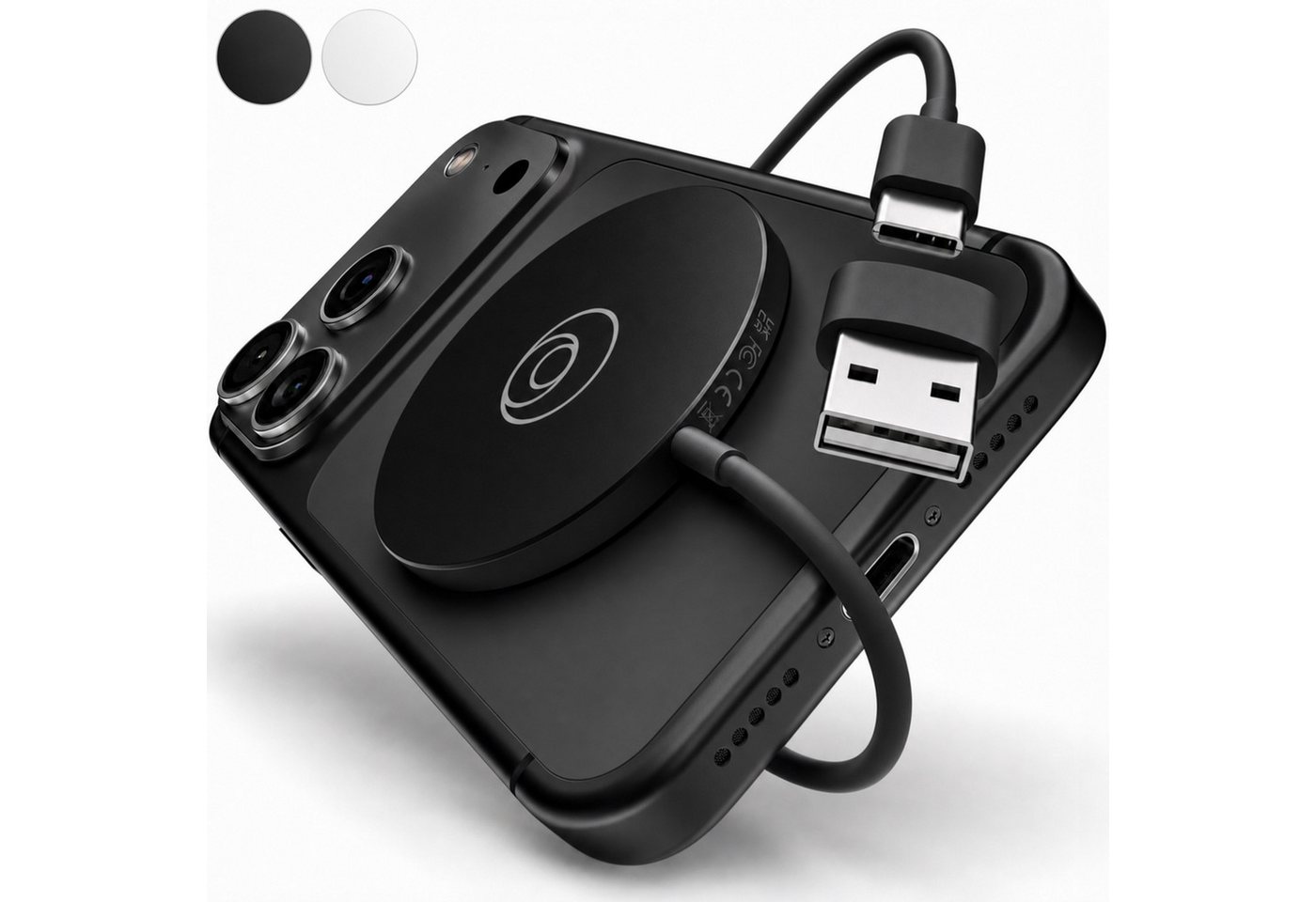 GreenHec MagSafe Ladegerät Wireless Charger Induktive Ladestation Kabellose 15w Wireless Charger (5,00 mA, Set, Magnetic MagPad + USB-A Adapter, iPhone 17 16 15 14 13 12 Pro Max Kontaktloses Kabellos Laden Induktion) Bild 2