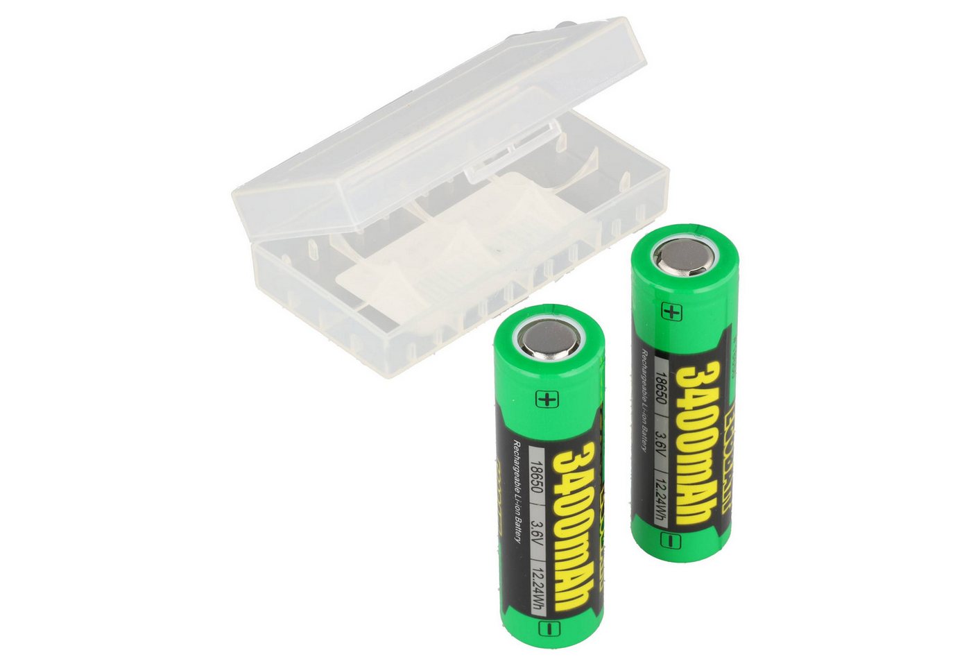 PICHLER Li-Ion Akku 18650 Flattop 3400 – 3,7 V / 3400mAh, 65,2x18,3mm, 2er-Pa Akku 3400 mAh (3,7 V) Bild 2