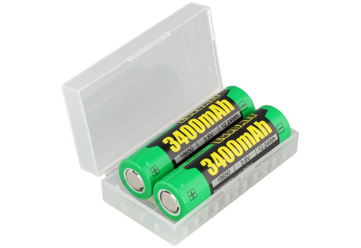 PICHLER Li-Ion Akku 18650 Flattop 3400 – 3,7 V / 3400mAh, 65,2x18,3mm, 2er-Pa Akku 3400 mAh (3,7 V) Bild 3