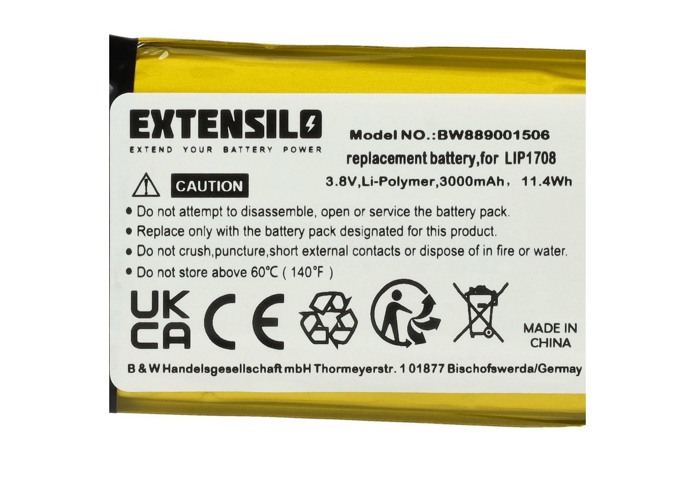 vhbw Akku passend für Sony Playstation 5 DualSense CFI-ZCT1W, DualSense, Akku Akku Li-Polymer 3000 mAh (3,8 V, 1 St), Leistungsfähiger Austausch-Akku für Spielkonsole, Wiederaufladbar