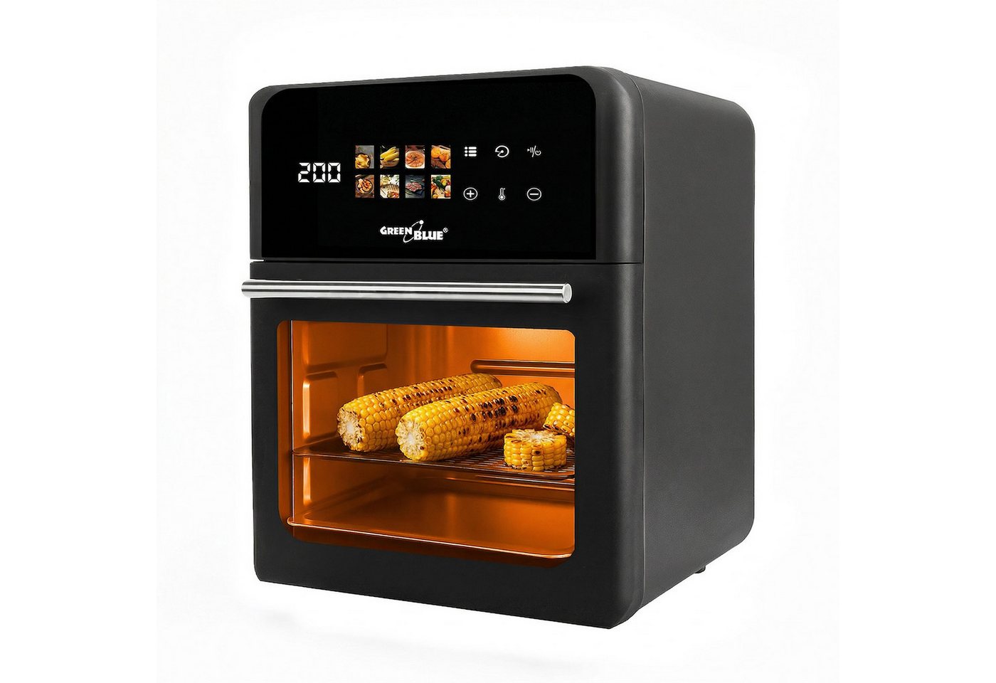 GreenBlue Heißluftfritteuse, 1800 W, Air Fryer ohne Öl, LED Touch, Timer, Sichtfenster, Zubehör Bild 2