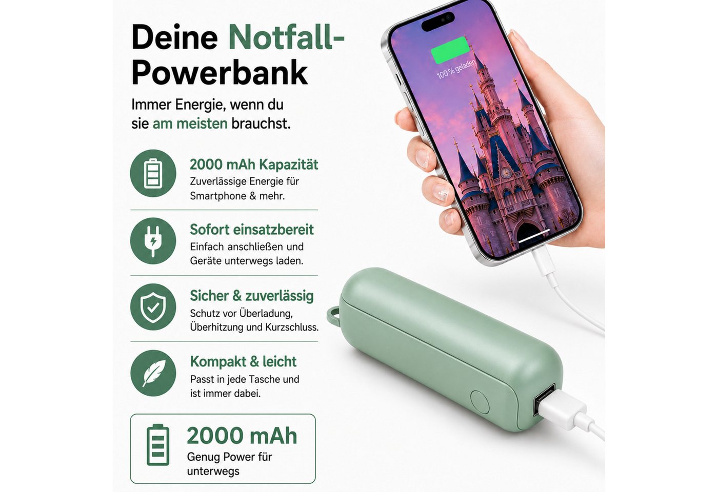 StellarLuma Handventilator Ventilator Handventilator USB Wiederaufladbar – Mobil, Leise, 3 Stufen, Kompakter, faltbarer Handventilator mit 3 Stufen und wiederaufladbar