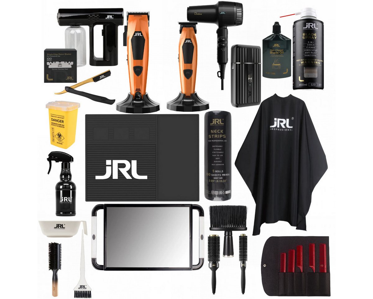 JRL Haarschneider Friseursets, Komplettset bestehend aus Clipper, Trimmer usw., Profi Barber Komplettset, kabellos & leistungsstark
