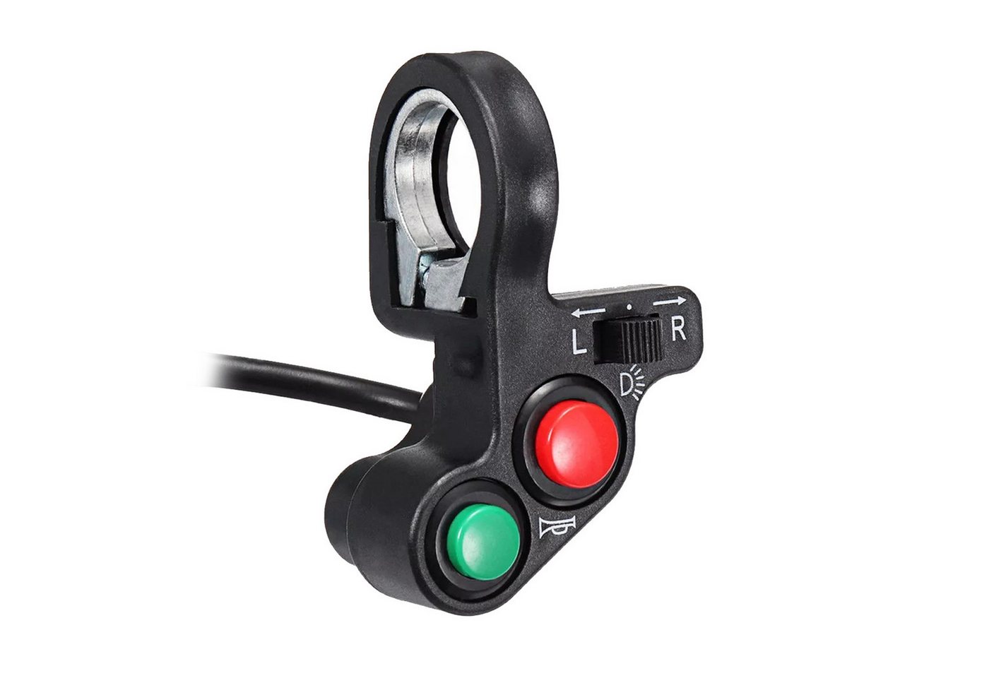 Bolwins M51C 12V Motorrad Lenker Scheinwerfer Lichtschalter Hupe Schalter Netzkabel, Kabelanschluss, Nicht zutreffend (22 cm), 3-in-1 Schalter mit Hupe, Licht und Blinker Bild 3