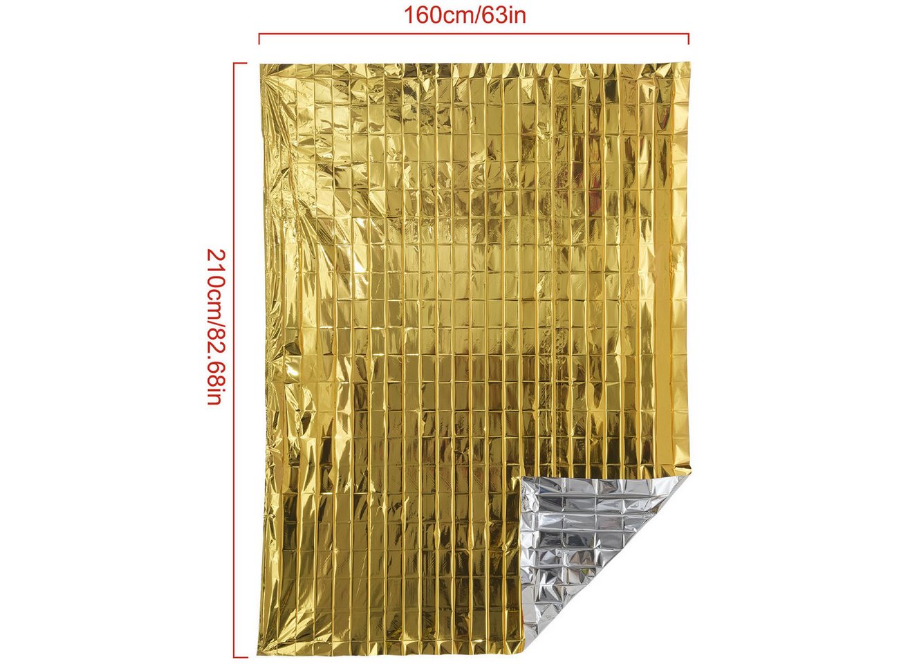 shop'n smile ideoon Erste-Hilfe-Set Zuverlässige Rettungsdecke, 210 x 160 cm, gold - silber, (10 St) Bild 2