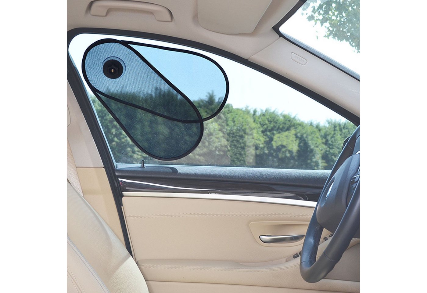 Diwzbyn Autosonnenschutz 2x Sonnenschutz Autofenster Sonnenstrahlenblocker, Reduziert Blendung von dem Seiten und Frontfenster Bild 3