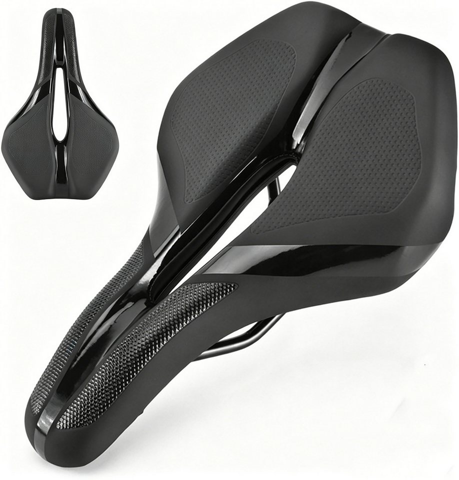 ibettertec Fahrradsattel Universal Fahrradsattel mit Memory-Schaum für MTB Rennrad Gravel Ebike (Fahrradsattel Sattel Bikesattel Mountainbikesättel Ergonomisch Superleicht, 1-tlg., Lieferinhalt: 1 x Carbon Fahrradsattel), Memory Schaum Fahrradsattel Mountainbikesättel Universal Bild 2