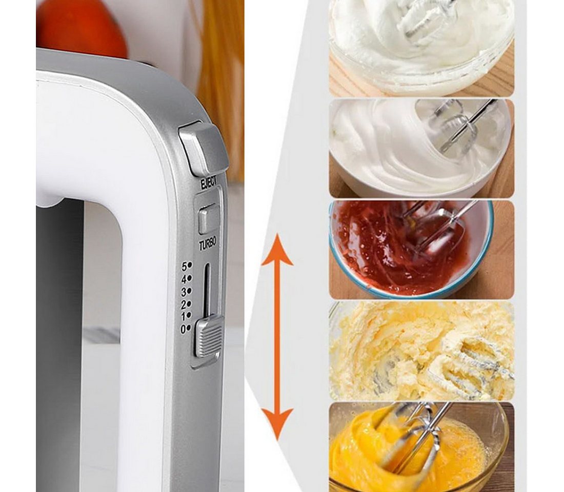 SOKANY Handmixer 800W, Handrührgerät 5 Geschwindigkeiten mit Turbo, 800 W Bild 5
