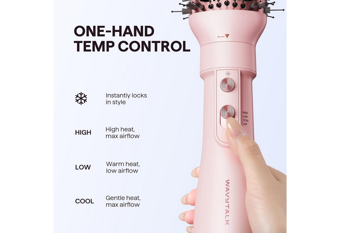 Wavytalk Multihaarstyler Air Sculpt 5-in-1, 360°-Drehgelenk, Kaltluft, niedrige Temperatur und hohe Temperatur