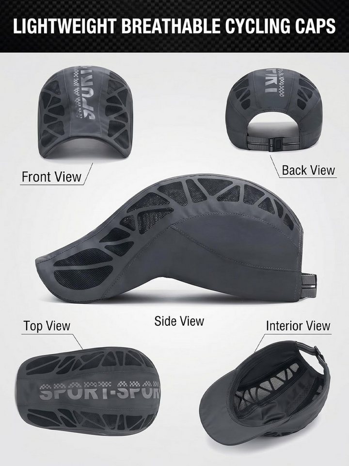 nsihing Baseballhelm Sportkappe Atmungsaktiv, Schnell trocknende Mesh Cap, Verstellbar für Wandern, Angeln, Laufen & Outdoor Bild 2