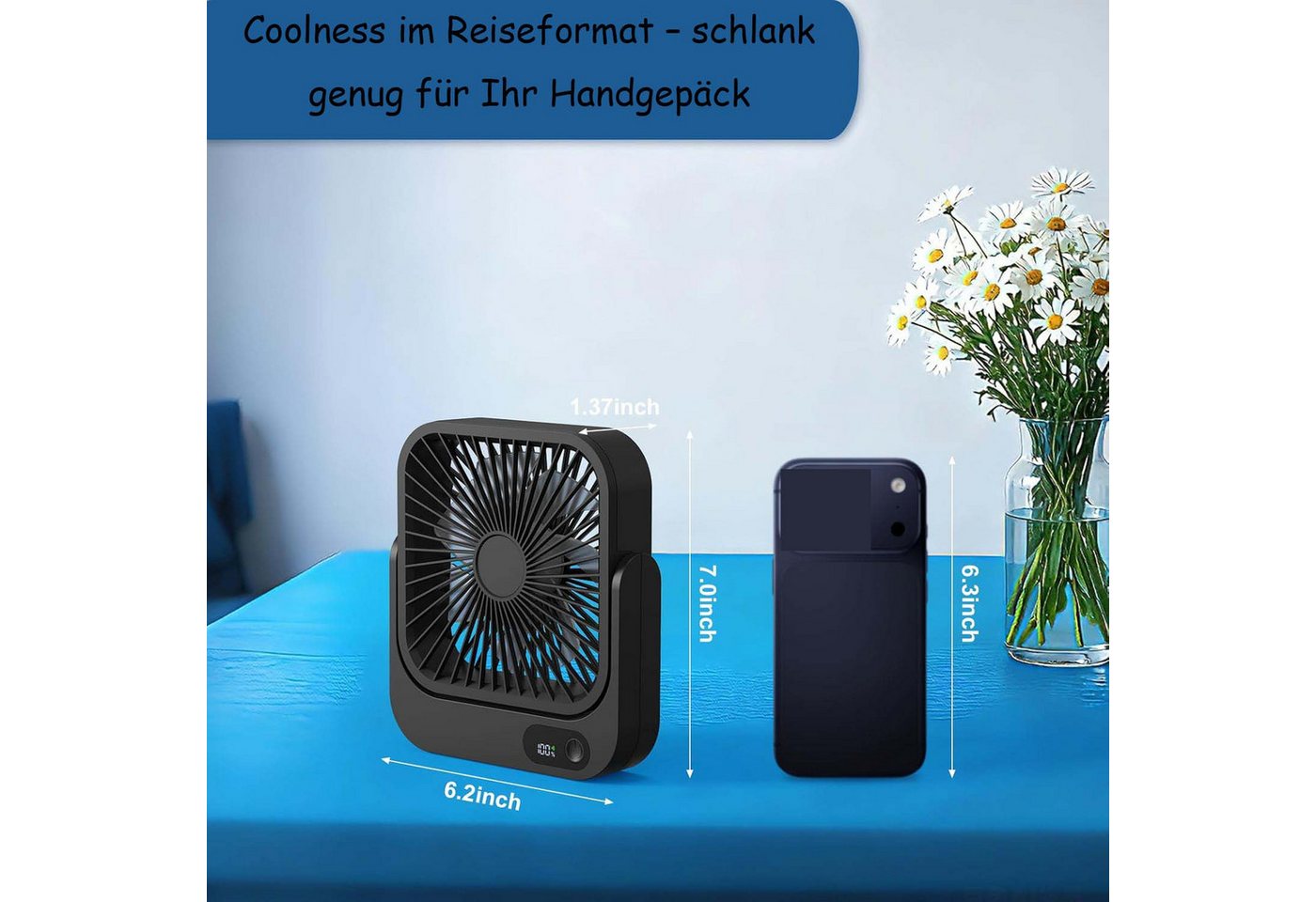 Bomiclss Mini USB-Ventilator Magnetischer Reiseventilator,wiederaufladbarer, Reiseventilator Bild 4