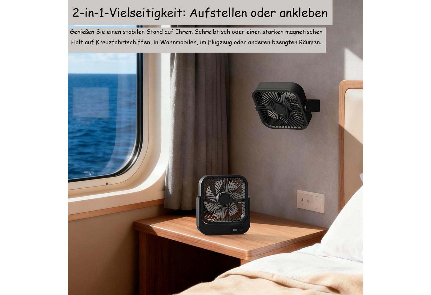 Bomiclss Mini USB-Ventilator Magnetischer Reiseventilator,wiederaufladbarer, Reiseventilator Bild 5