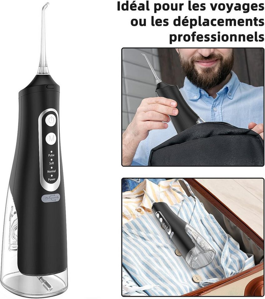 Forrlite Munddusche 2026 Neues Munddusche Elektrischer Zahnreiniger 4 Modi & 4 Düsen, Düsen Kabellose Munddusche IPX7 Wasserdicht Wasser Flosser 310ML Bild 4