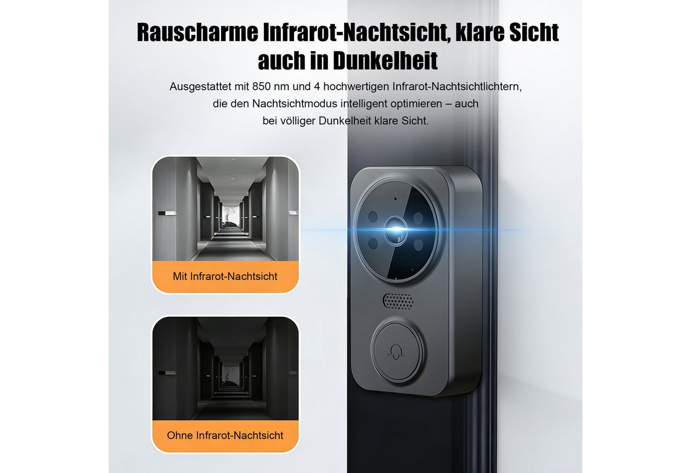 AKKEE Video-Türsprechanlage Drahtlose Video-Türklingel, 2,4-GHz-Verbindung (Mit intelligentem 4,3-Zoll-IPS-Display kabellose Türklingel) Bild 2