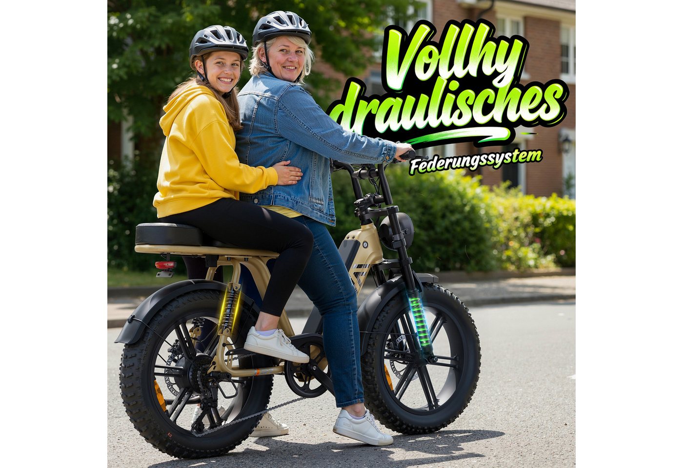 SISIGAD E-Bike Mountainbike 20'' Fat Tire E-Bike 48V 15AH,250W, Herausnehmbarer Akku, APP, R7, Shimano, Heckmotor, 720 Wh, 7-Gang Schaltung,100 km Reichweite(PAS) für Alltag und Freizeit Bild 3