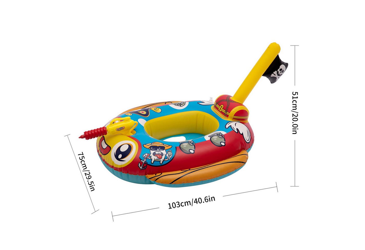 Bundviel Schwimmring Kinder Schwimmreifen mit Wasserpistole Baby Schwimmring 3-12 Jahre Bild 5