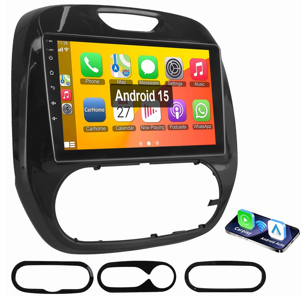 ESSGOO Für Renault Captur Kaptur 2013-2019 Android 15 Autoradio (RDS, Digitalradio (DAB), FM, AM, Carplay Android Auto GPS Navi WIFI BT)