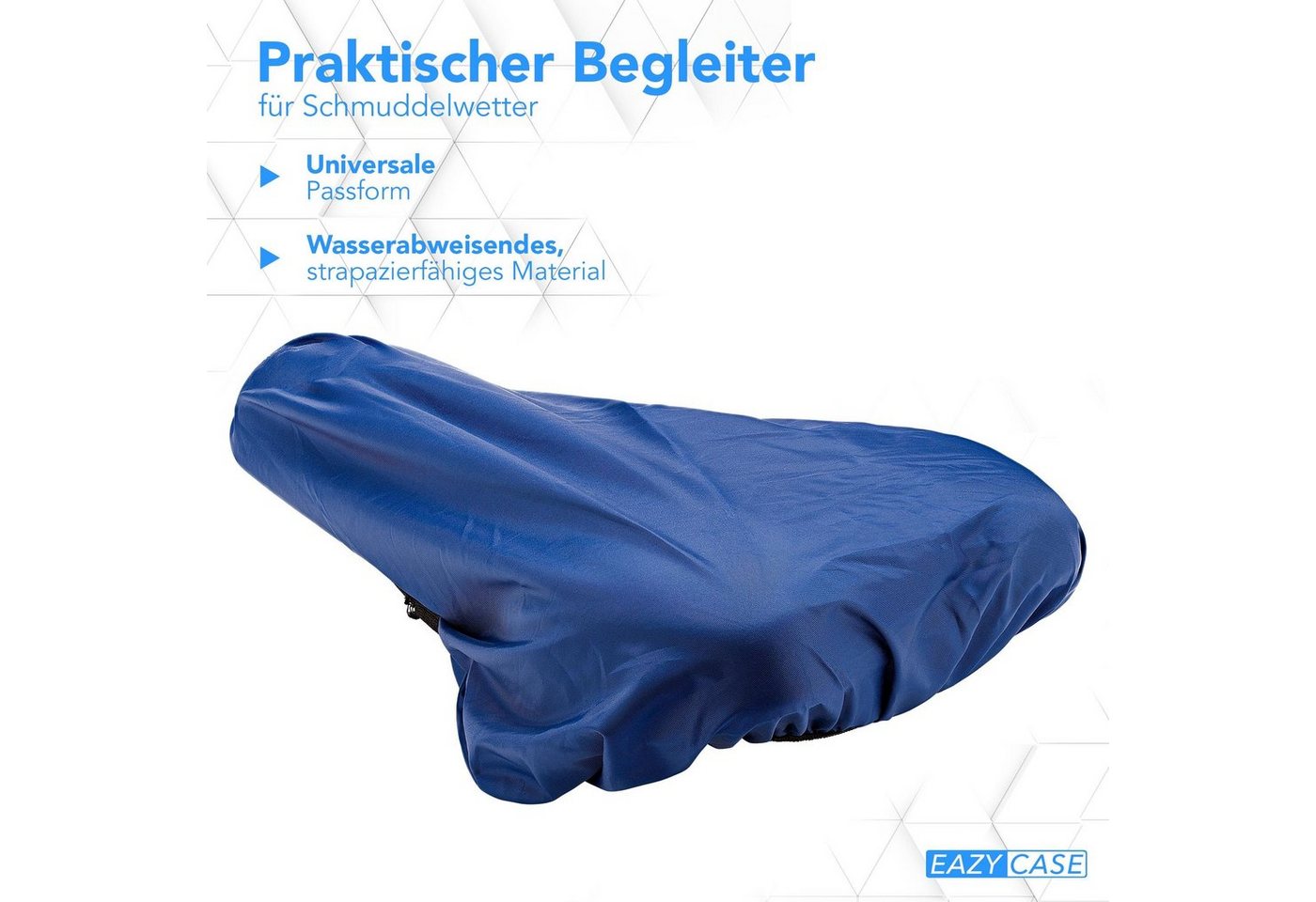 EAZY CASE Sattelbezug Universal Regenschutz für Sattel, Regenschutz für Sattel Regenhaube Hülle mit Gummiband wasserfest Blau Bild 2
