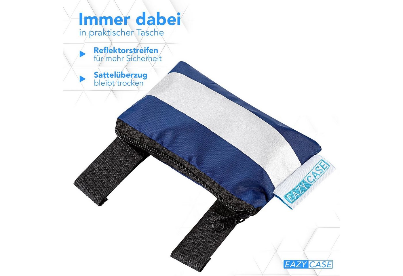 EAZY CASE Sattelbezug Universal Regenschutz für Sattel, Regenschutz für Sattel Regenhaube Hülle mit Gummiband wasserfest Blau Bild 5