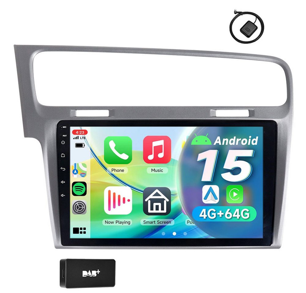 A-Sure Navi Für VW Golf 7 VII MK7 2012-2017 Android 15 Carplay 1280*800 64GB Autoradio (Digitalradio (DAB), RDS, DSP, UI Theme, Siri, Mirrorlink, Google play, Netflix, Youtube) Bild 3