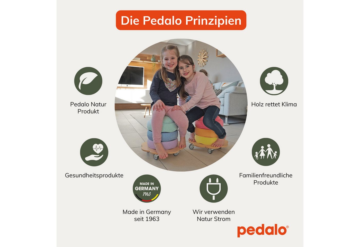 pedalo® Rollbrett Stapelbaustein Rollflitzer, (1 Rollbrett), passgenau zum Stapelstein® Original, 4 kugelgelagerte Flüsterrollen Bild 5