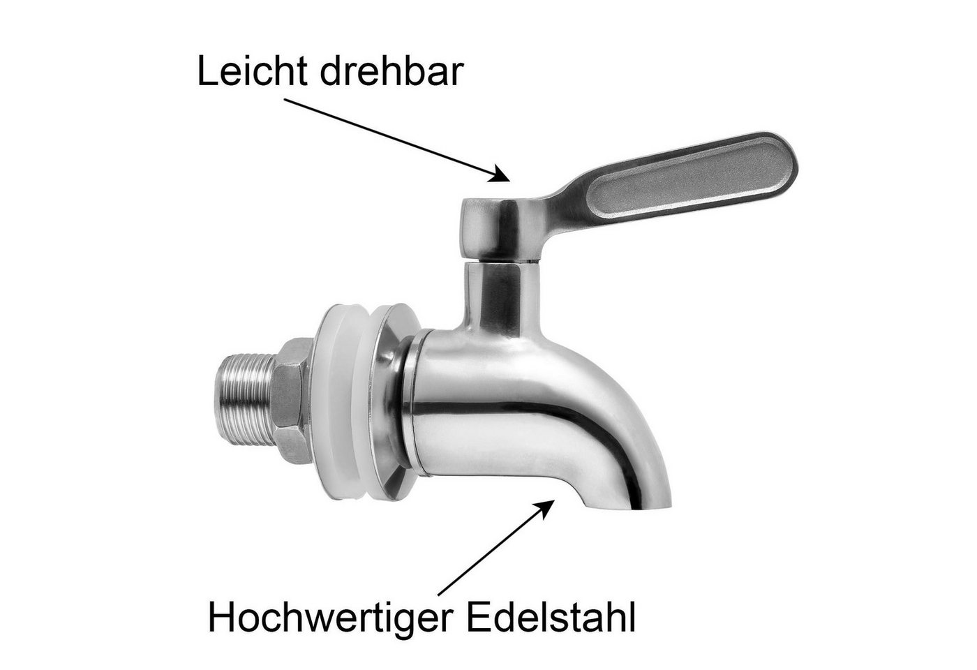 astor24 Getränkespender Getränkespender 8 L mit Zapfhahn + Ständer aus Glas Wasserspender, 8 Liter