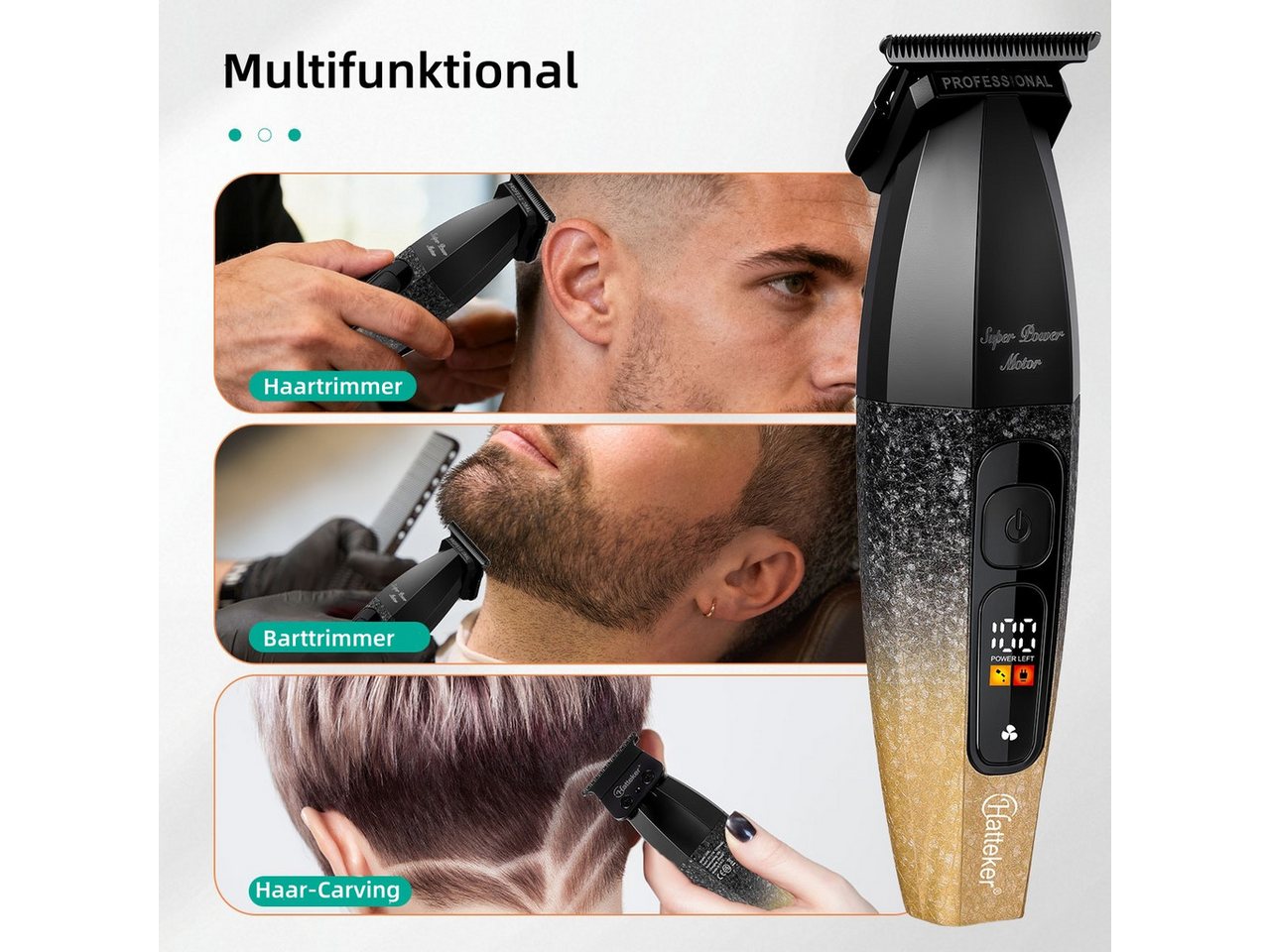 Scttomon Haarschneider G56, Barttrimmer, Trimmer für Haare & Bart, 8000 RPM, LED-Display Bild 2