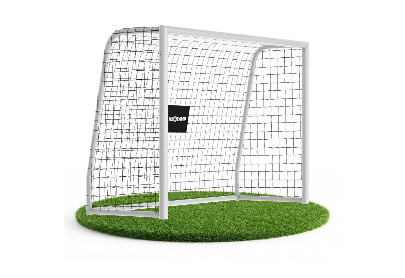 NEOLYMP Fußballtor für Garten – Robustes Stadion-Tor aus Metall, korrosionsgeschützt (Fußballtor für Garten mit Polyester-Netz – Einfacher Aufbau), Wetterfestes Fußballtor Kinder Outdoor inkl. Heringe – Klicksystem