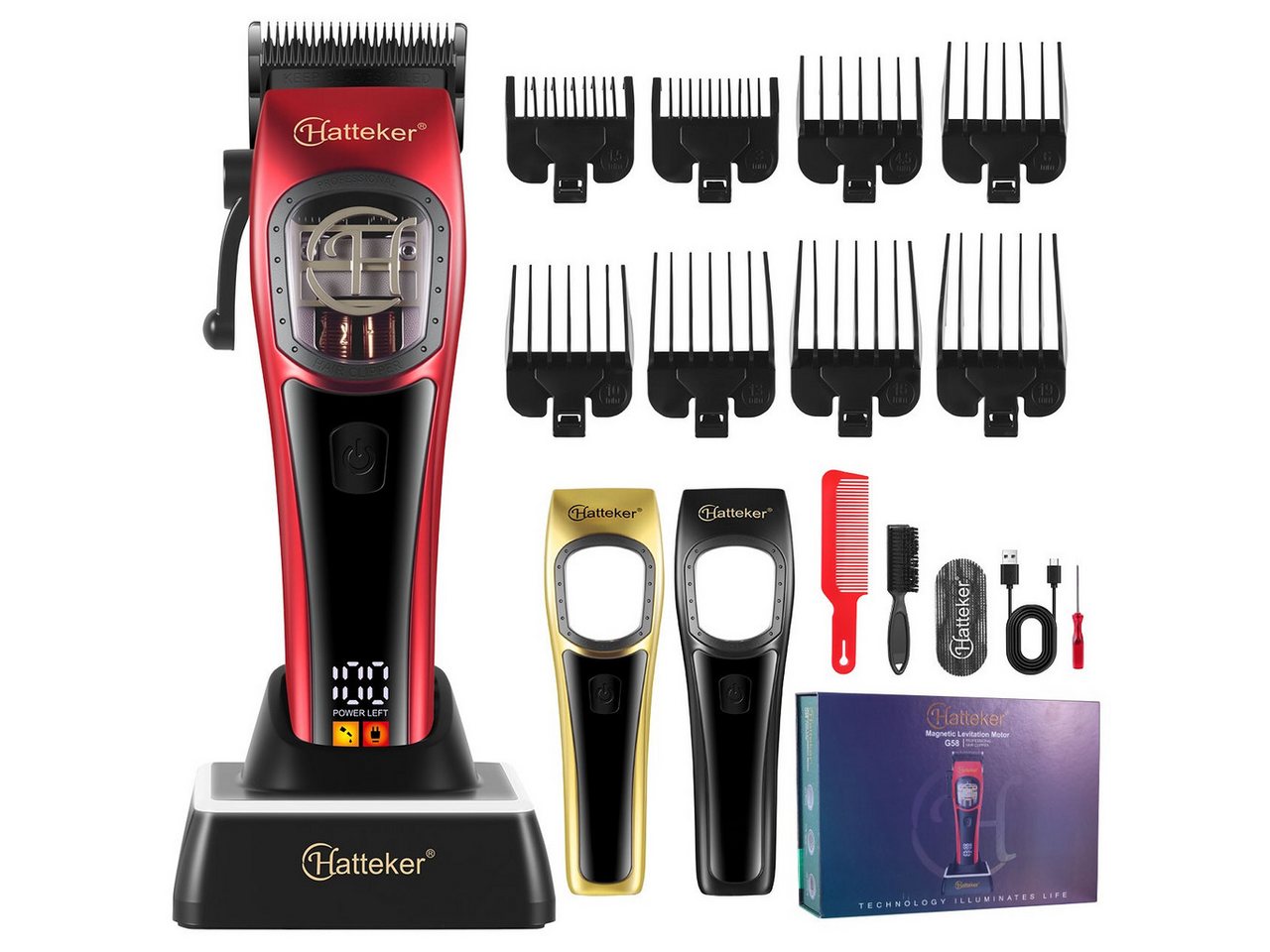 Scttomon Haarschneider G58, Professioneller Haarschneider & Barttrimmer, Barbershop-Haartrimmer USB-C & Ladestation