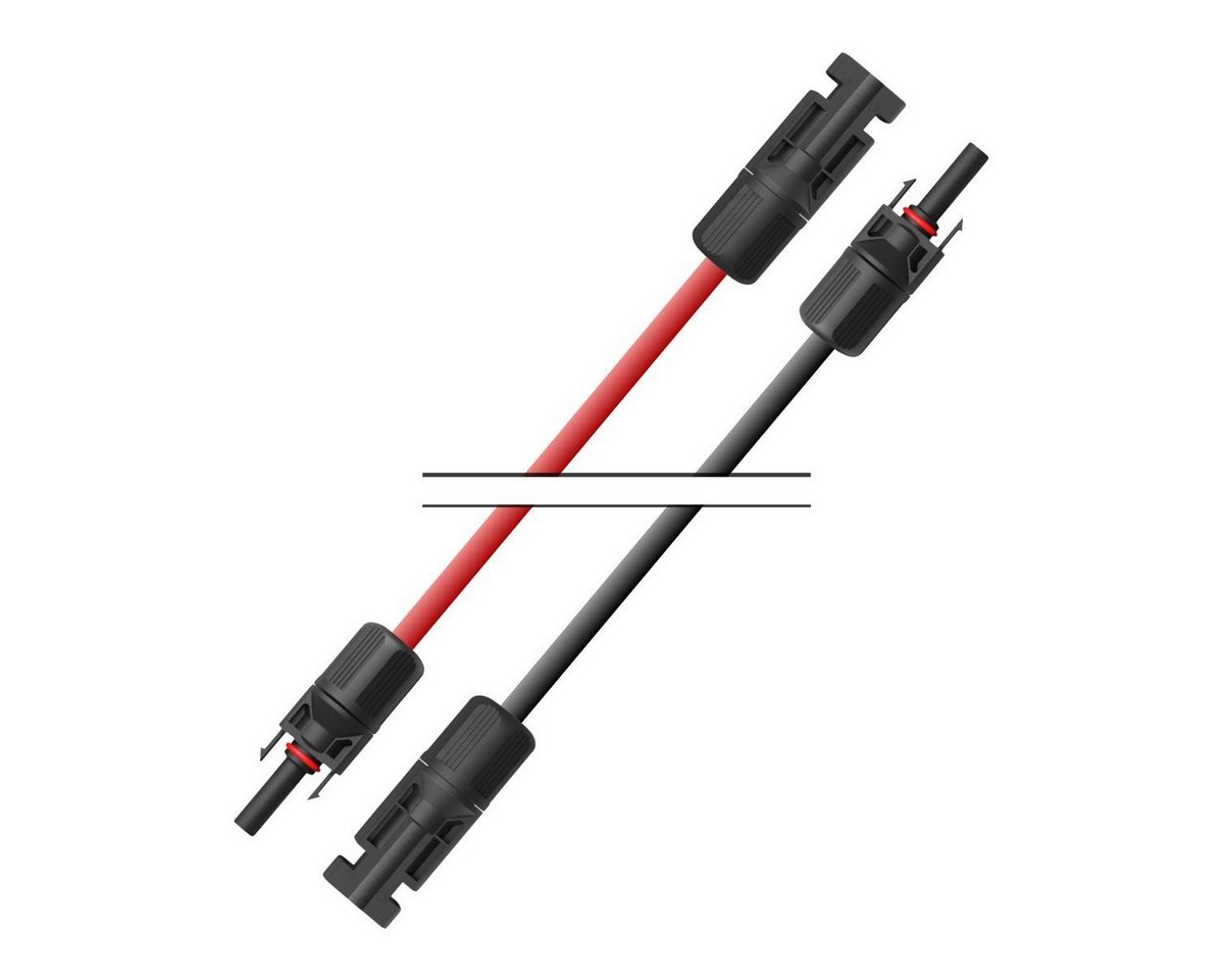 smartEC Solarkabel Verlängerungskabel 4 - 6mm² mit Stecker 2x 30m 6mm² Solarkabel, Außendurchmesser 5,2mm (3000 cm), Kabeltyp H1Z272-K IP68 Verlängerungskabel 5-30 Meter