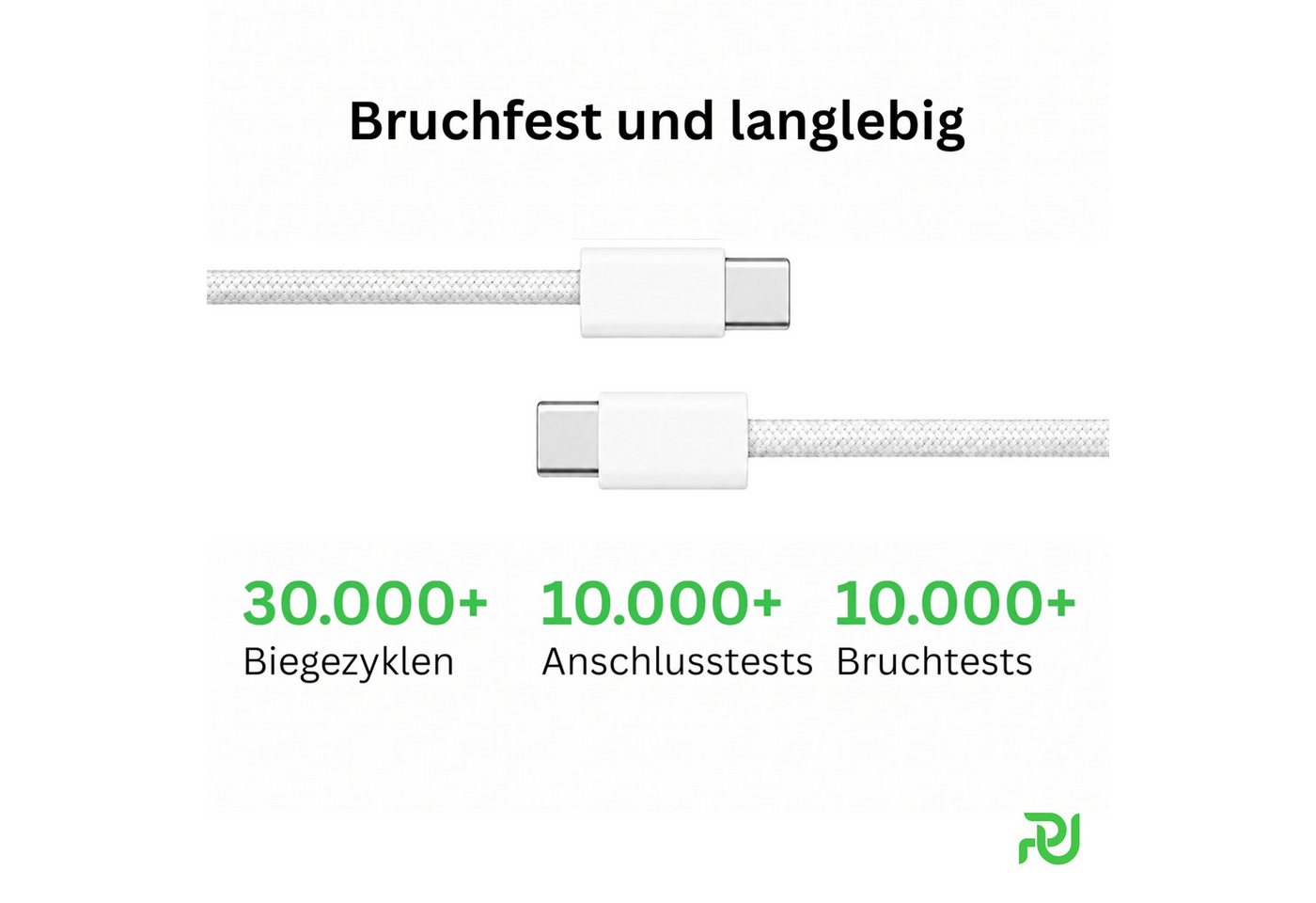 PlugUp iPhone USB-C Ladekabel für iPhone 15 16 17 Pro Max Plus Air USB-Kabel, USB-C, USB Typ C (100 cm), Ladekabel Schnellladen für iPhone 15 16 17 Pro Max Air iPad AirPods Bild 4