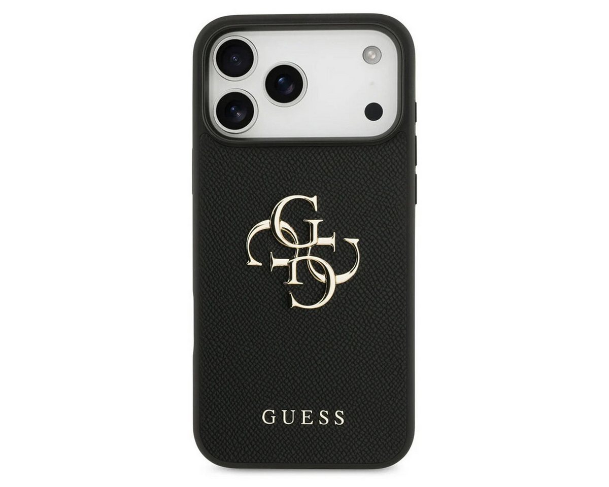 Guess Backcover Guess Big 4G Logo Hülle Grained Apple iPhone 17 Pro Max - Schwarz