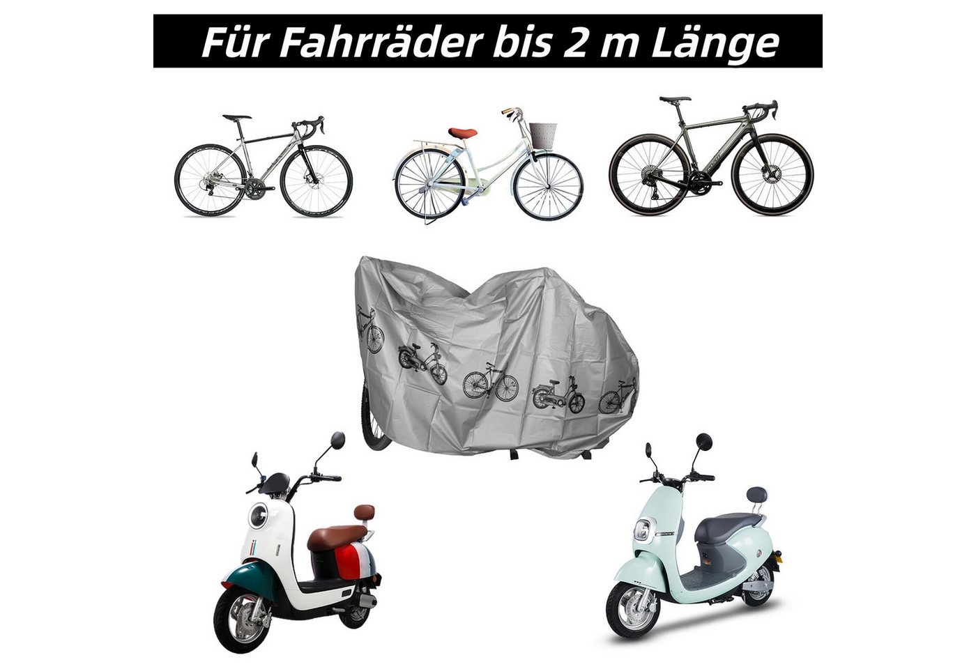Diwzbyn Fahrradschutzhülle Wasserdicht Anti-Staub UV Abdeckung Fahrrad Regenschutz (1-St), Fahrrad Abdeckplane Fahrradabdeckung Fahrradplane Fahrrad Garage Bild 2