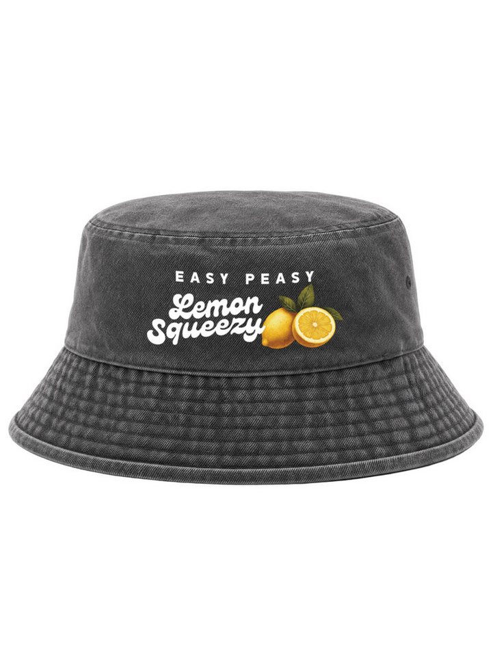 Neverless Fischerhut Anglerhut mit Print Easy Peasy Lemon Squeezy – Bucket Hat Herren Bild 4