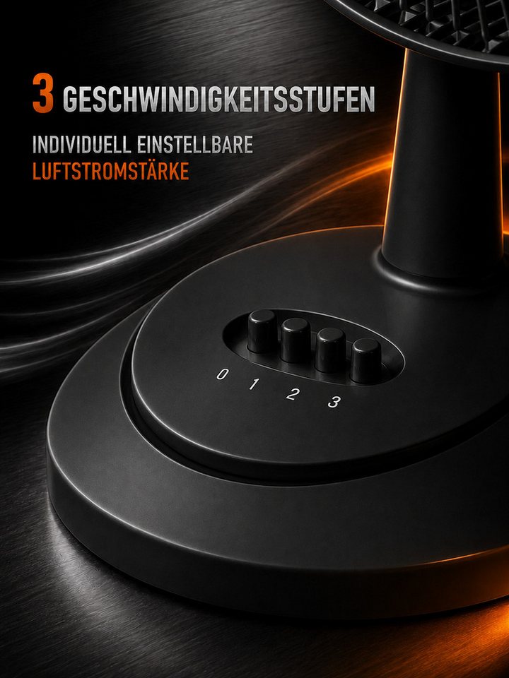 Ertex Tischventilator BIG Turmventilator Tischventilator STAND 45W 40cm Durchmesser Schwarz Bild 5
