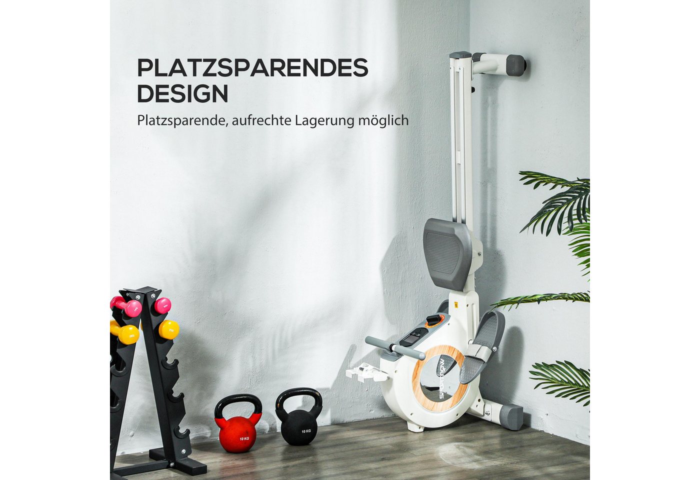 SPORTNOW Rudergerät mit 16 Widerstandsstufen, LCD-Monitor (Rudermaschine, 1-tlg., für Zuhause), mit Telefon-,IPAD-Halter, für Cardio-Training, bis 150kg belastbar Bild 5