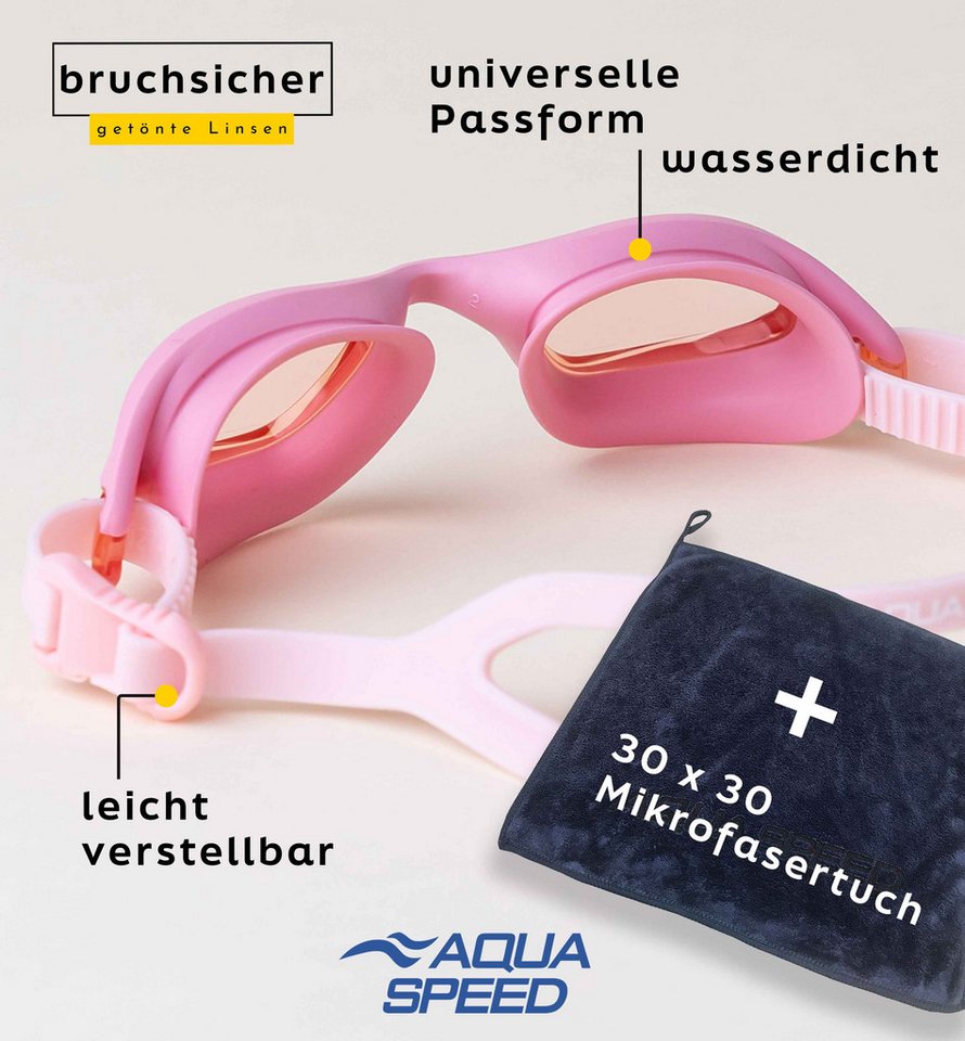 Aqua Speed Schwimmbrille Torrent Trainingsmaske verspiegelt rosa – UV & Beschlagschutz, (Perfekt für Wellness-Schwimmen, Urlaub & Hallenbadbesuche), Einfache Größenanpassung für Kinder & Erwachsene Bild 2