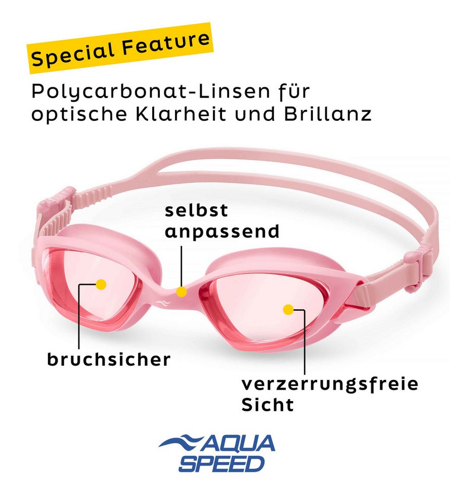 Aqua Speed Schwimmbrille Torrent Trainingsmaske verspiegelt rosa – UV & Beschlagschutz, (Perfekt für Wellness-Schwimmen, Urlaub & Hallenbadbesuche), Einfache Größenanpassung für Kinder & Erwachsene Bild 5