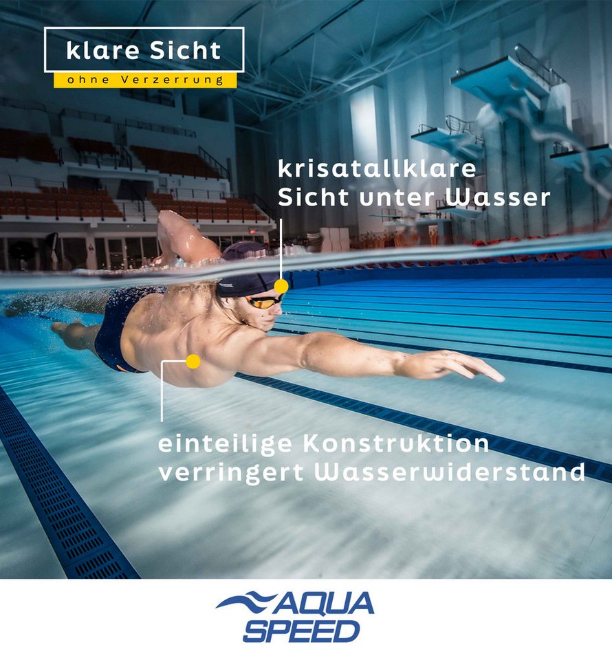 Aqua Speed Schwimmbrille Riptide Race-Goggles verspiegelt weiß – UV-Schutz & Antibeschlag, (Für dynamisches Bahnenschwimmen & intensive Trainingseinheiten), Antibeschlag-Innenbeschichtung – freie Sicht bei jedem Training Bild 3