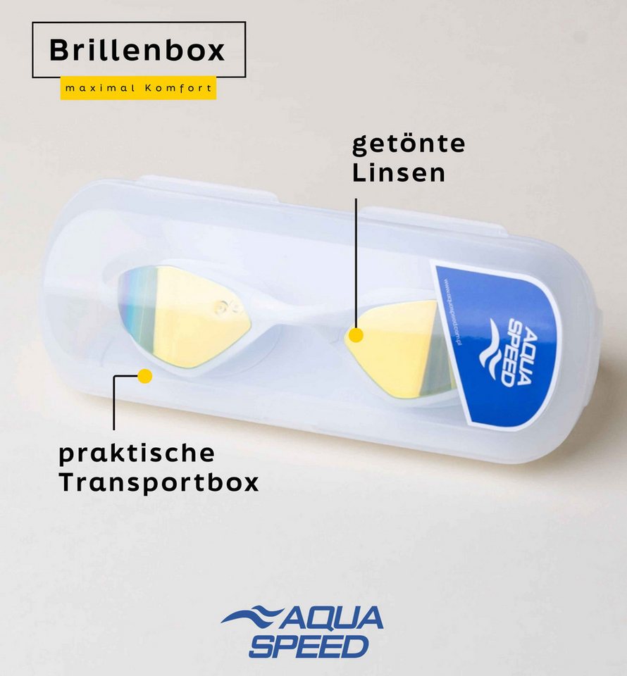 Aqua Speed Schwimmbrille Riptide Race-Goggles verspiegelt weiß – UV-Schutz & Antibeschlag, (Für dynamisches Bahnenschwimmen & intensive Trainingseinheiten), Antibeschlag-Innenbeschichtung – freie Sicht bei jedem Training Bild 4