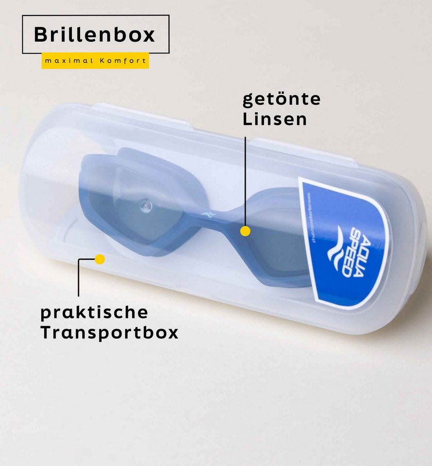 Aqua Speed Schwimmbrille Cyclone Aqua-Brille verspiegelt blau – UV-Schutz & Beschlagschutz, (Für Techniktraining, Kraulstil & lange Schwimmserien), Antibeschlag-Gläser für freie Sicht bei jeder Wassertemperatur