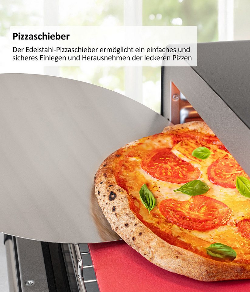 Genius Pizzaofen Genius Chef elektrischer Pizzaofen 10 in 1 8 tlg, 400°C, 2000 Watt, authentischen Holzofen-Genuss, 10in1-Funktion Bild 2