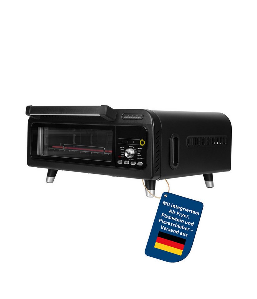Genius Pizzaofen Genius Chef elektrischer Pizzaofen 10 in 1 8 tlg, 400°C, 2000 Watt, authentischen Holzofen-Genuss, 10in1-Funktion Bild 4