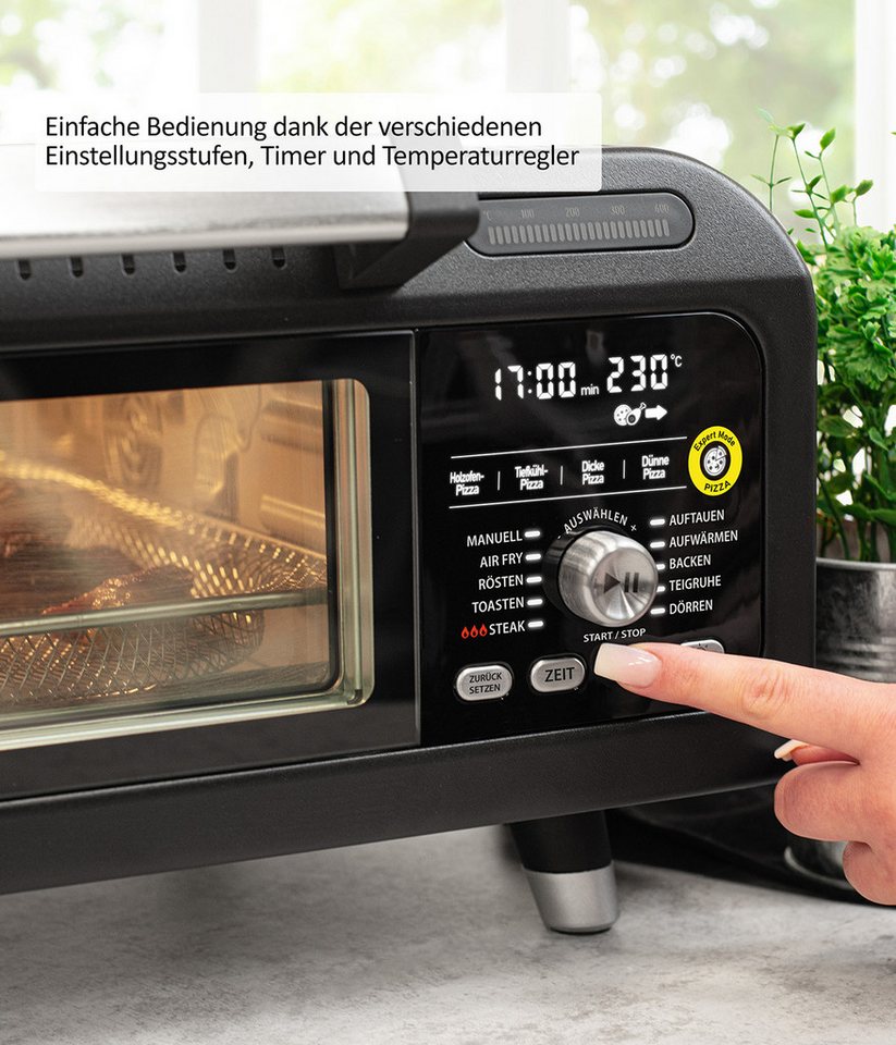 Genius Pizzaofen Genius Chef elektrischer Pizzaofen 10 in 1 8 tlg, 400°C, 2000 Watt, authentischen Holzofen-Genuss, 10in1-Funktion Bild 5