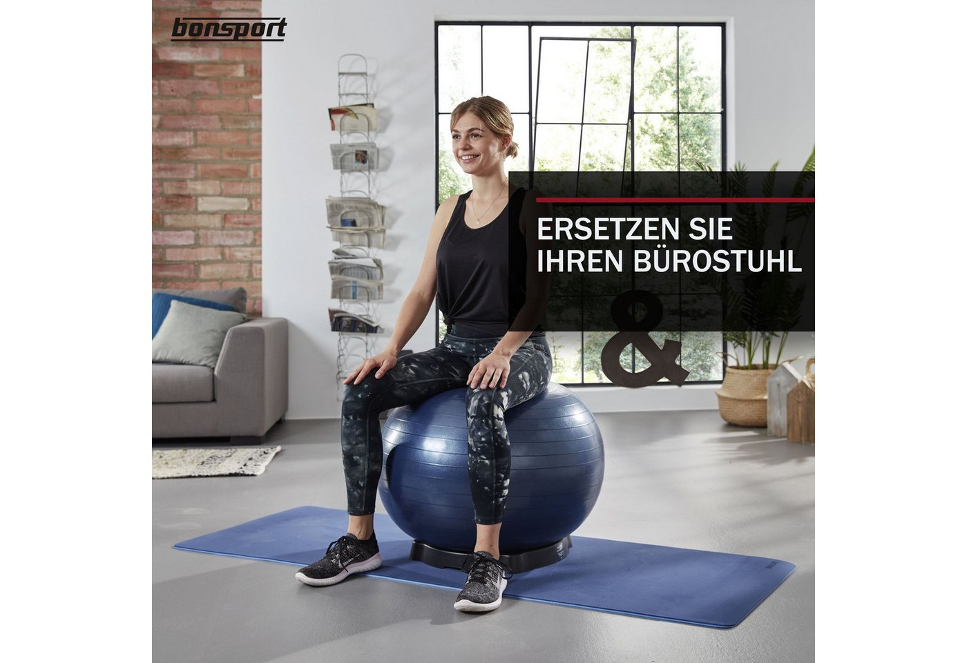 bonsport Sitzball Ballschale für Sitzball / Gymnastikball, schwarz Bild 5